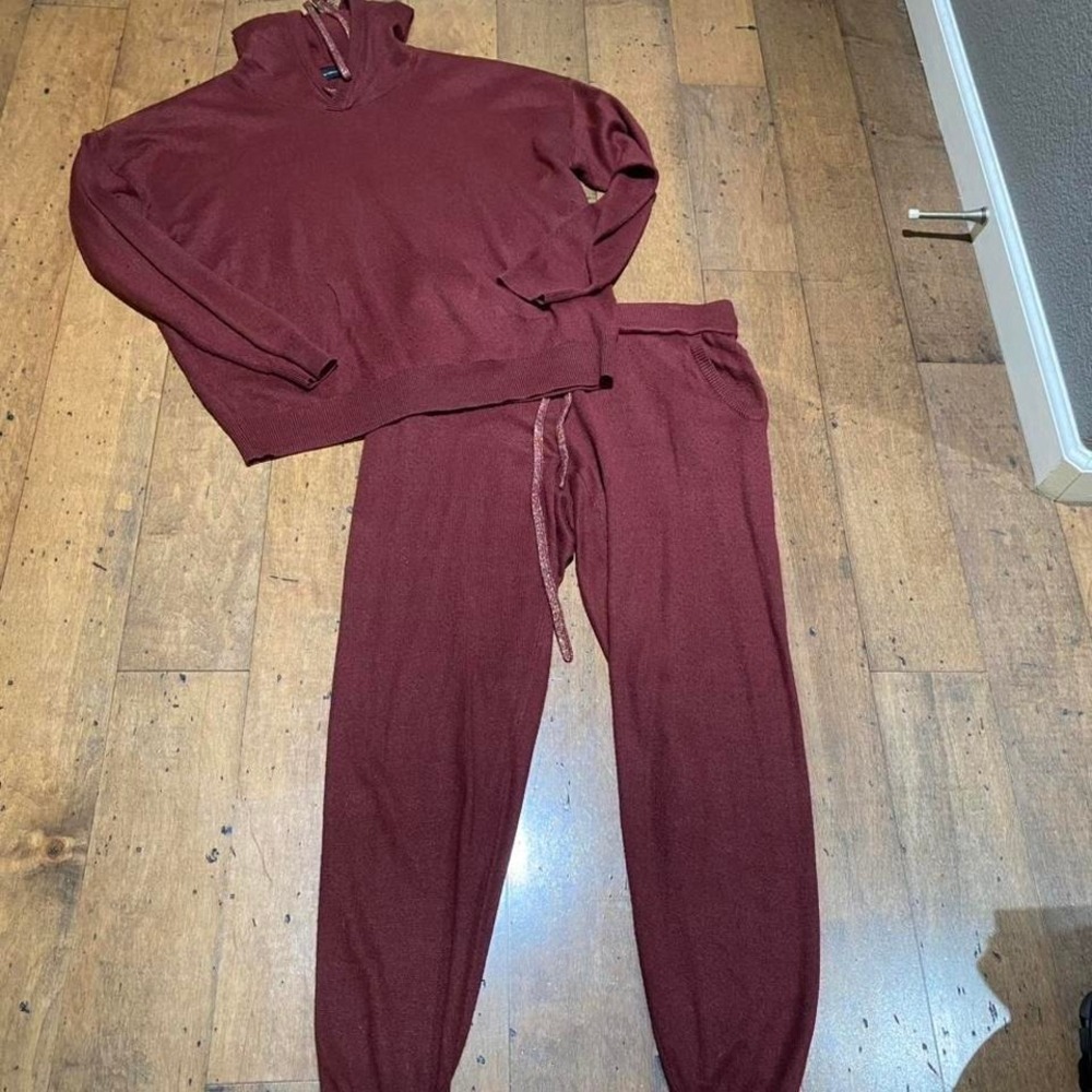 burgundy New York & Company tracksuit Size L top Size M bottom